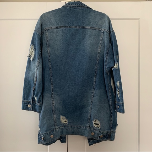 Long Ripped Denim Jacket - Picture 2 of 2